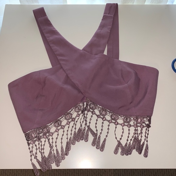 NWOT TOBI The Gatsby Mauve Crop Top - Picture 4 of 5